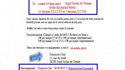 Vous pouvez encore vous inscrire pour le Tournoi du Muguet de Mos 3 Rivières